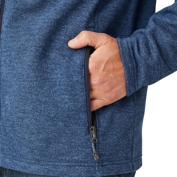 Free Country Men's Frore II Knit Fleece Jacket Sz Medium Blue Full Zip Collared - Picture 5 of 15